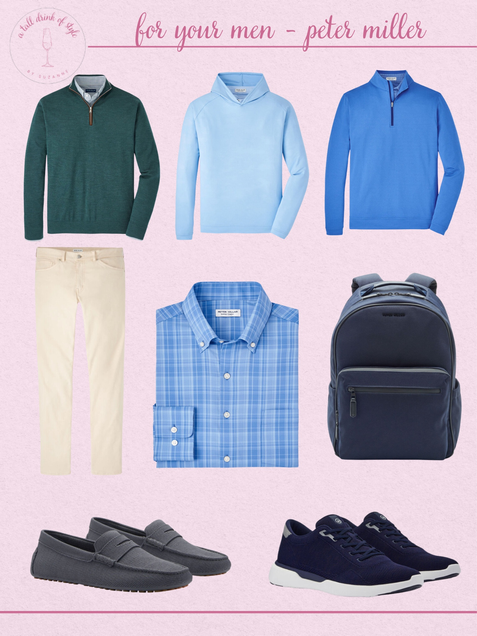 One of my husbands favorite designers is Peter Miller. Here are some new things for your man from Peter Miller.
Butter on down shirts, sweaters and pull overs, pants and comfortable casual shoes.

#LTKMens #LTKStyleTip #LTKOver40