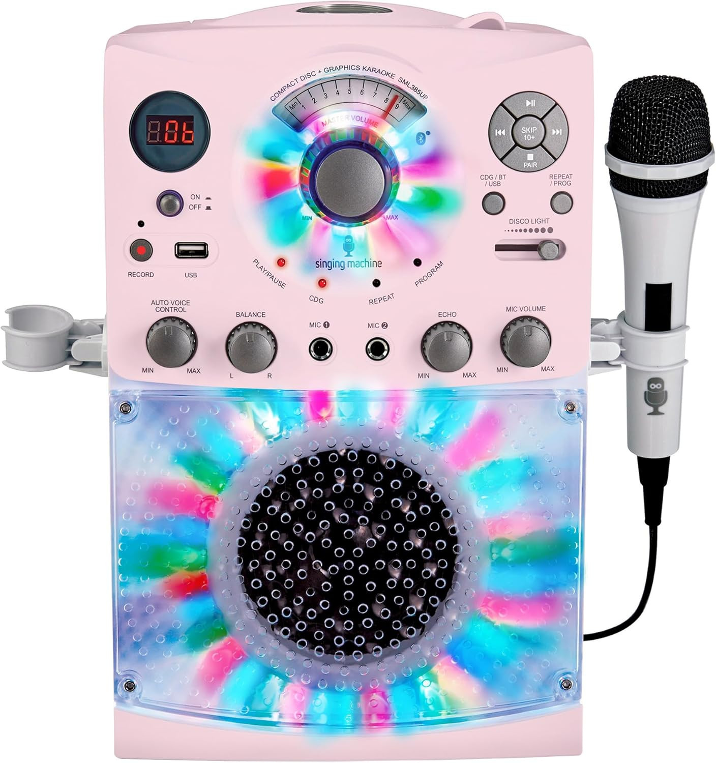 Singing Machine Portable Karaoke Machine for Adults & Kids with Wired Microphone, Rose Gold/Frost... | Amazon (US)