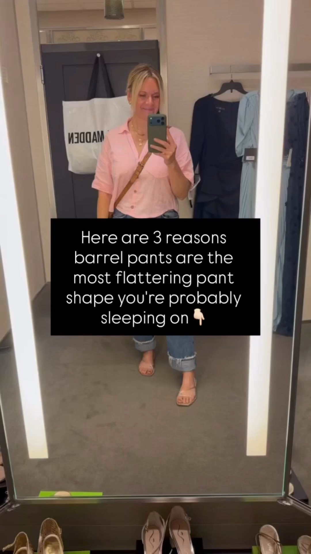 “Here are 3 reasons barrel pants are the most flattering pant shape you’re probably sleeping on 👇

✨They’re designed to flatter curves, not fight them. The wider hip and tapered ankle create an hourglass silhouette naturally — no tucking, no belting, no overthinking. The shape does the work for you.

✨ They make simple tops look intentional. A basic tee or tank suddenly looks styled when it’s paired with a more interesting pant shape. You don’t need a statement top when your pants are already doing the talking.

✨ They’re more versatile than they look. Dress them up with kitten heels and a blazer, keep them casual with a draped layer and mesh flats, or tuck in a fitted tee for a polished everyday look. One pant, endless outfits.”