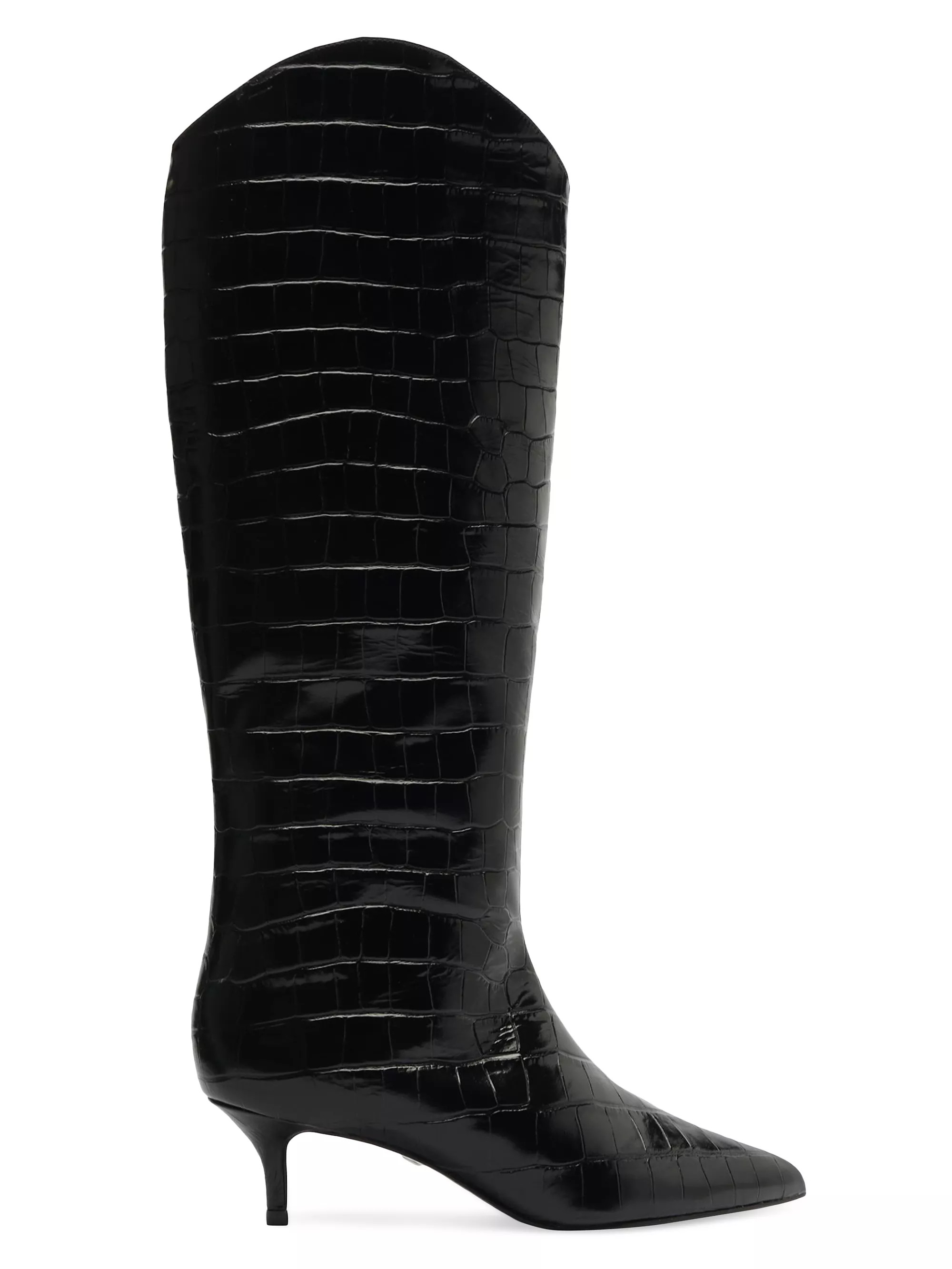 SchutzMaryana 50MM Crocodile-Embossed Boots | Saks Fifth Avenue
