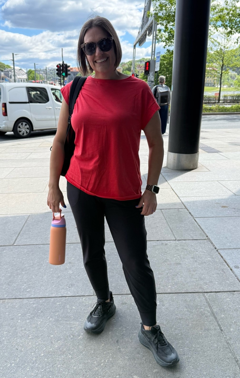 If I’m going to be walking all day, comfort comes first. This cap-sleeve tee is lightweight and breathable, the Old Navy joggers are a travel staple, and my padded backpack carried all the essentials without weighing me down. Simple, comfortable, and perfect for long sightseeing days. #affiliate

#LTKMidsize #LTKootd #LTKSaleAlert