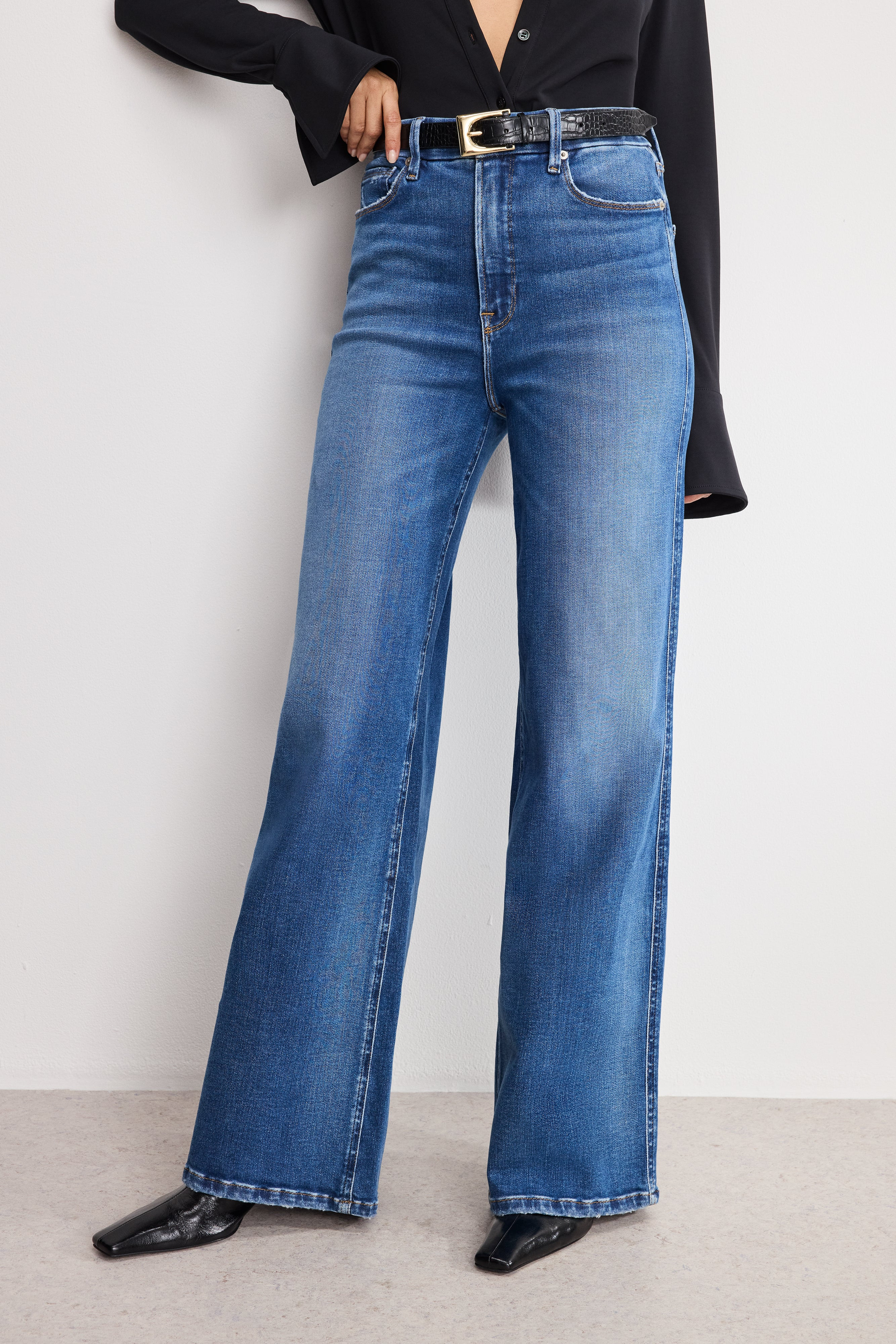 SOFT TECH GOOD SKATE WIDE LEG JEANS | INDIGO891 - GOOD AMERICAN | Good American