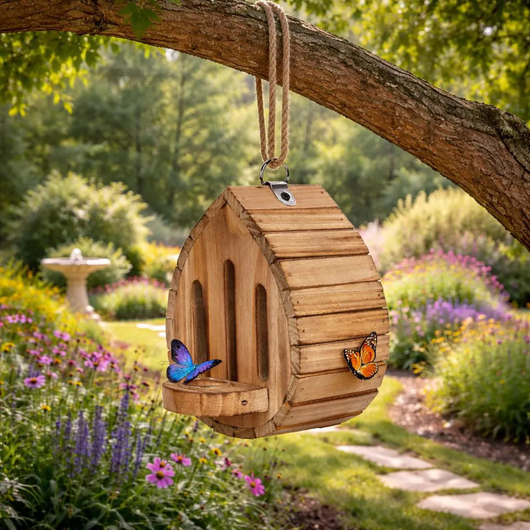 Wooden Butterfly House & Wildflower Seed Set – Pollinator Garden Habitat | Etsy (US)