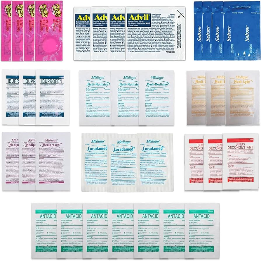 Travel Essentials Medicine Variety Pack with Travel RX Kit & Travel Medicine Kit for Travel, Work... | Amazon (US)