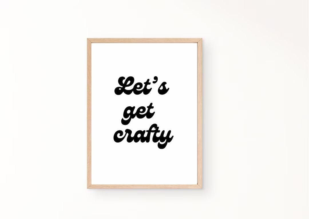 Lets Get Crafty Printable | kids room Retro Fun Wall Art Print | kids Wall Art | Etsy (US)