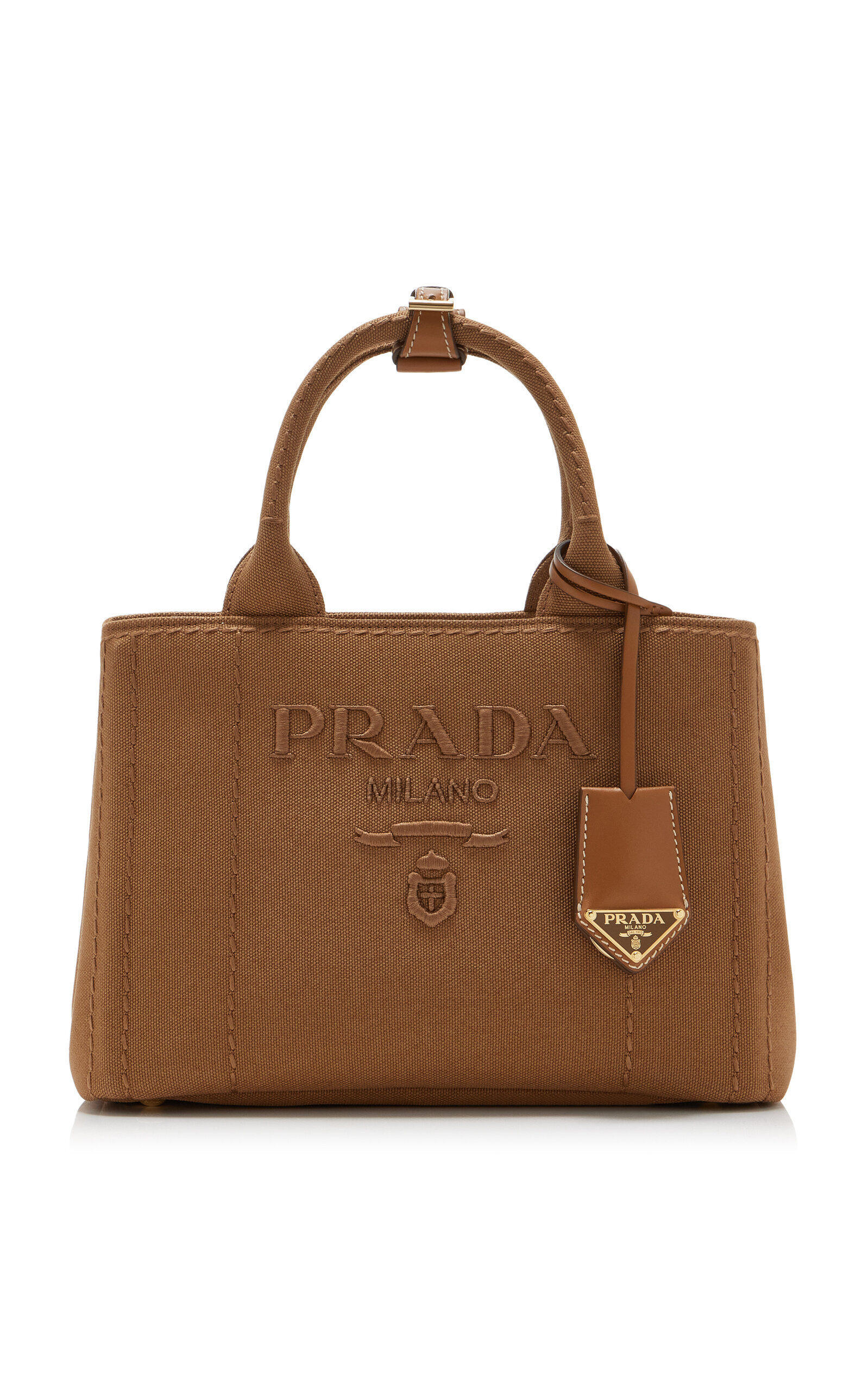 Prada - Jardinière Canvas Tote Bag - Brown - OS - Moda Operandi | Moda Operandi (Global)