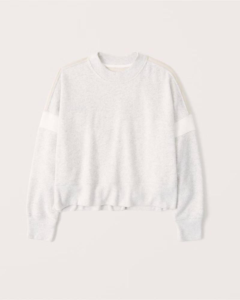 90s Sharkbite Cropped Colorblock Crew Sweatshirt | Abercrombie & Fitch (US)