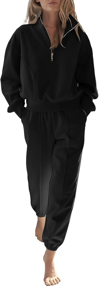 Herseas Women 2 Piece Outfits Sweatsuit Sweatshirt Sweatpants Tracksuit Sweat Lounge Matching Set... | Amazon (US)