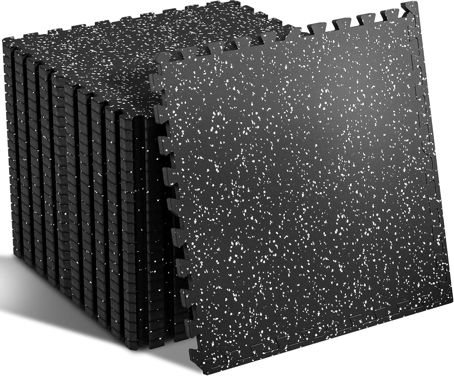 SUPERJARE 0.56'' Thick 48 Sq Ft Rubber Top Gym Flooring for Home Gym | Amazon (US)