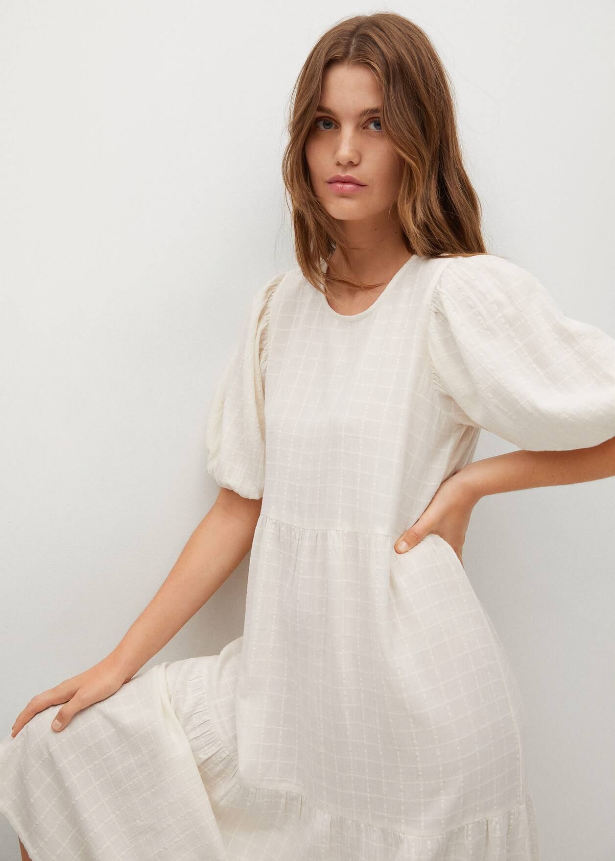 Textured ruffled dress | MANGO (US)