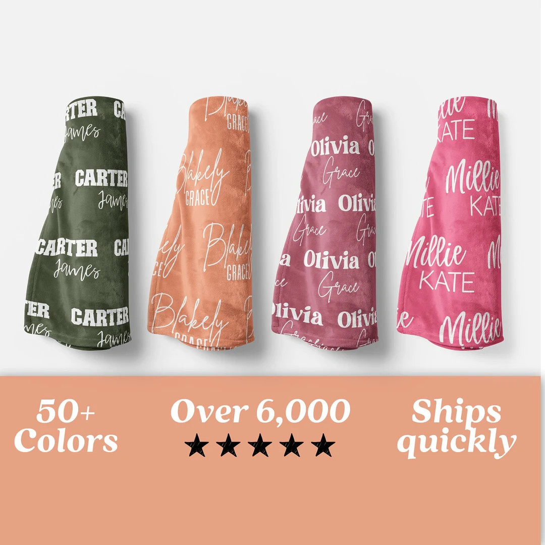 Personalized Blanket for Kids, Baby name blanket, Custom Name Nursery Blanket for Newborn, colorf... | Etsy (US)