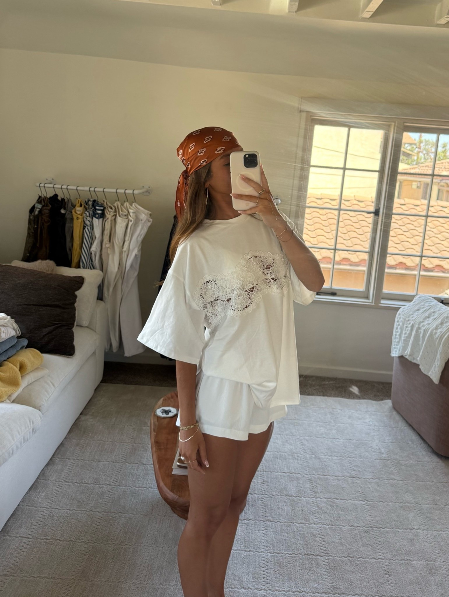 Wearing an xs top and small shorts!