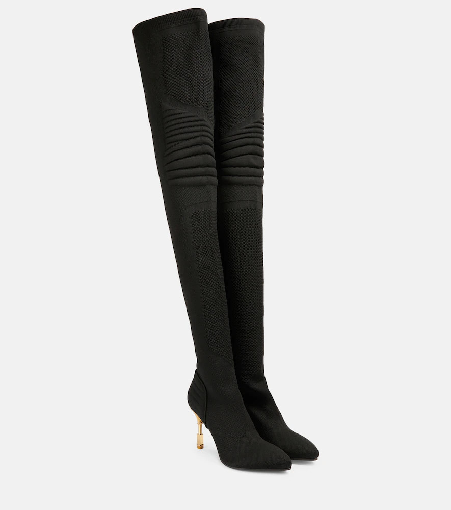 Balmain Moneta knit over-the-knee boots | Mytheresa (US/CA)