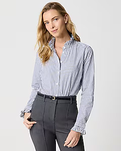 Ruffleneck button-up top | J.Crew Factory