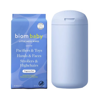 Biom Refillable Mini Dispenser Little Mess Hand Wipes Periwinkle - 40ct | Target