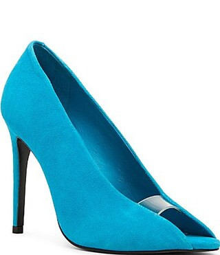 Steve Madden Santino Suede Clear Peep Toe Pumps -  6.5 | Dillard's