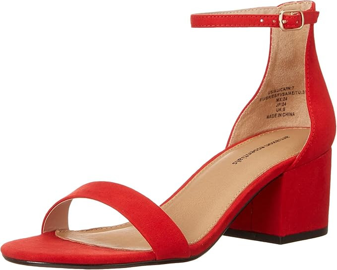 Amazon Essentials Women's Two Strap Ankle Strap Block Heel Sandal | Amazon (US)