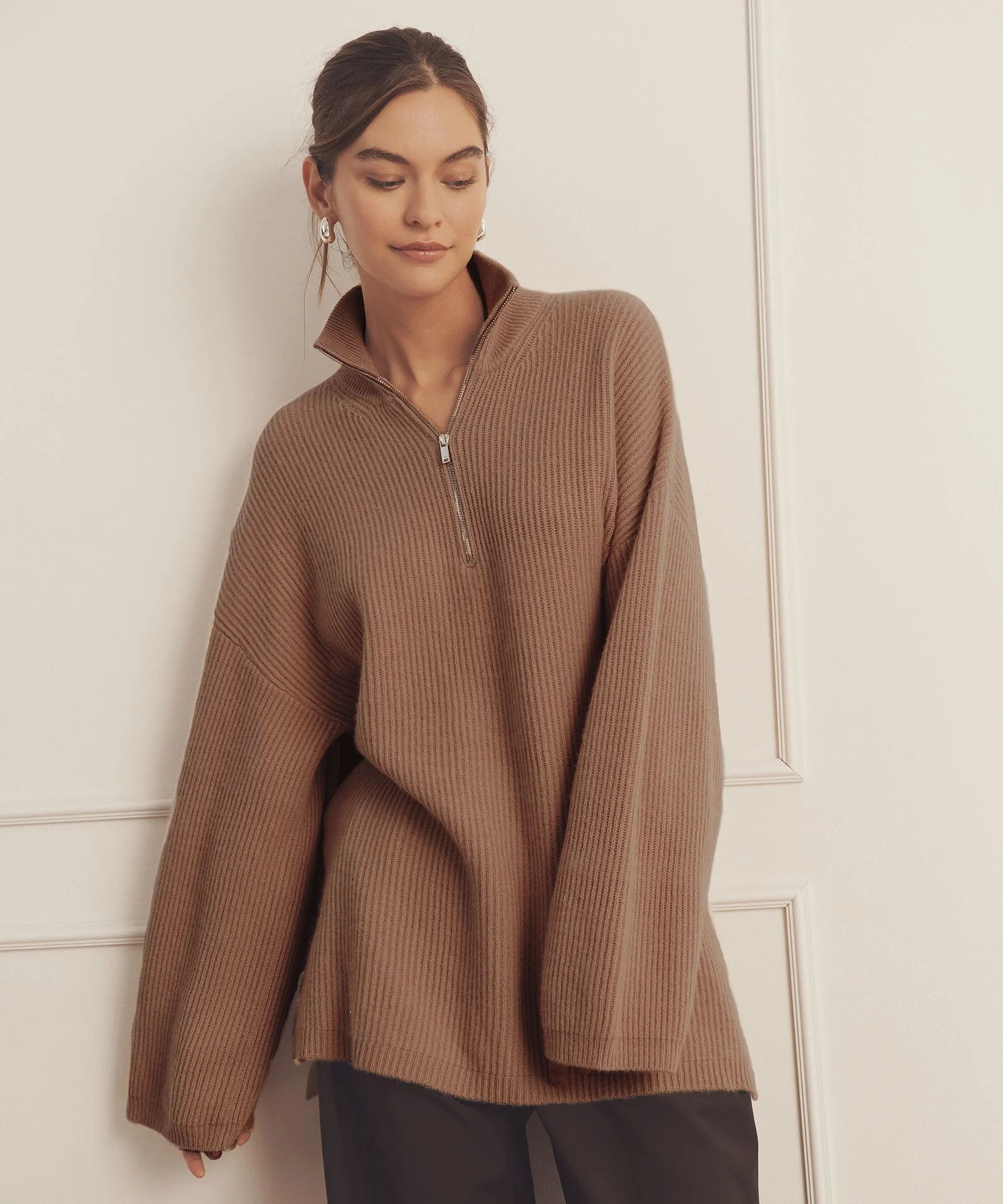 Luxe Cashmere Fisherman Quarter Zip Tunic | NAADAM