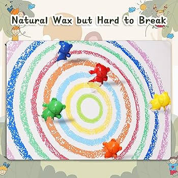 Bear Crayons for Toddlers, 99% Unbreakable Non-toxic Crayon Gifts, Easy to Hold Washable Crayons ... | Amazon (US)