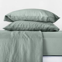 Queen 100% Linen Solid Sheet Set Sage Green - Casaluna&#8482; | Target