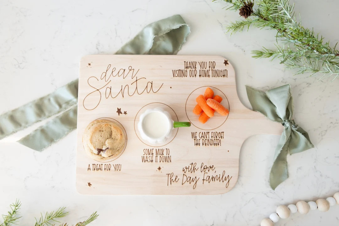 Personalized Santa Treat Board Christmas Charcuterie Santa Cookie Tray Custom Santa Board Santa T... | Etsy (US)