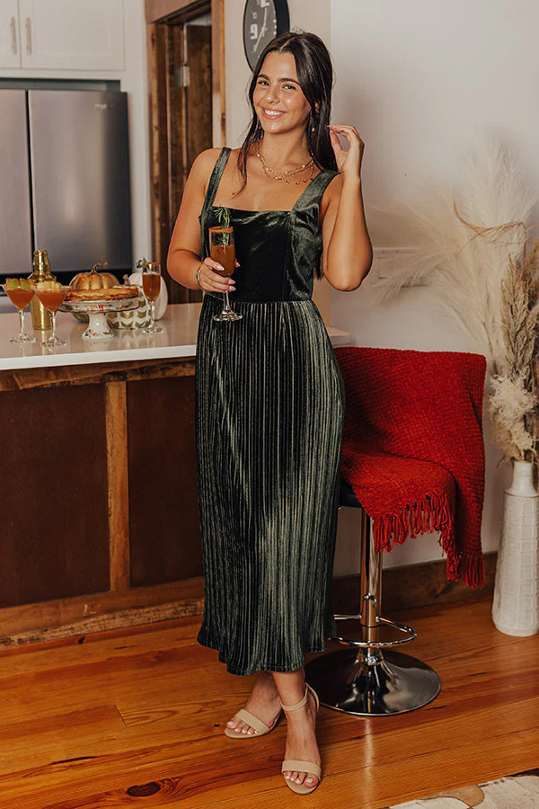Red Wine Sipping Velvet Midi | Impressions Online Boutique