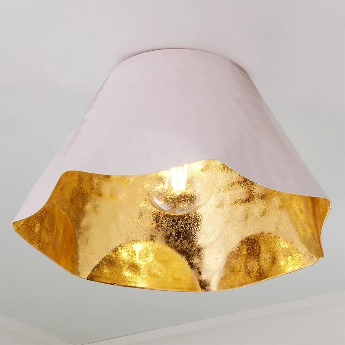 Ruffled Edge Hammered Metal Ceiling Light - Small | Shades of Light