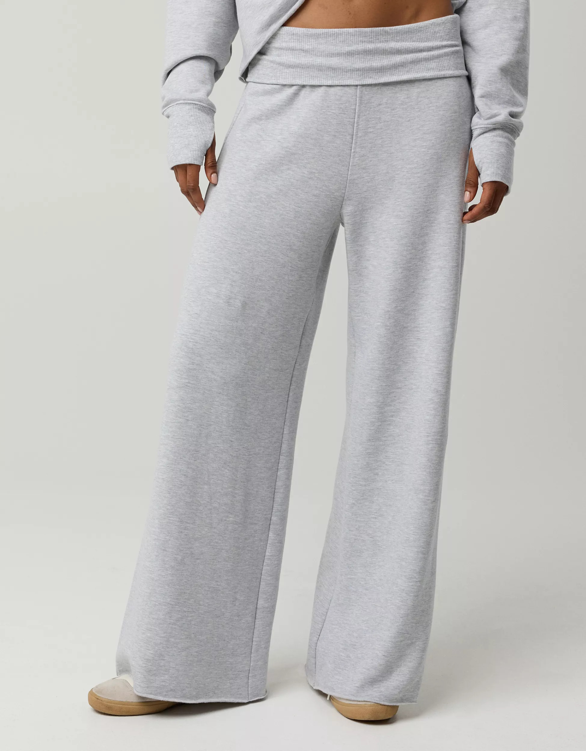 OFFLINE By Aerie OTT Fleece Super Wide Leg Foldover Pant | Aerie
