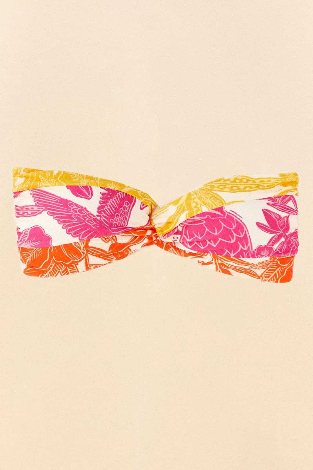 Tropical Woodcut Strapless Bikini Top | FarmRio (US)