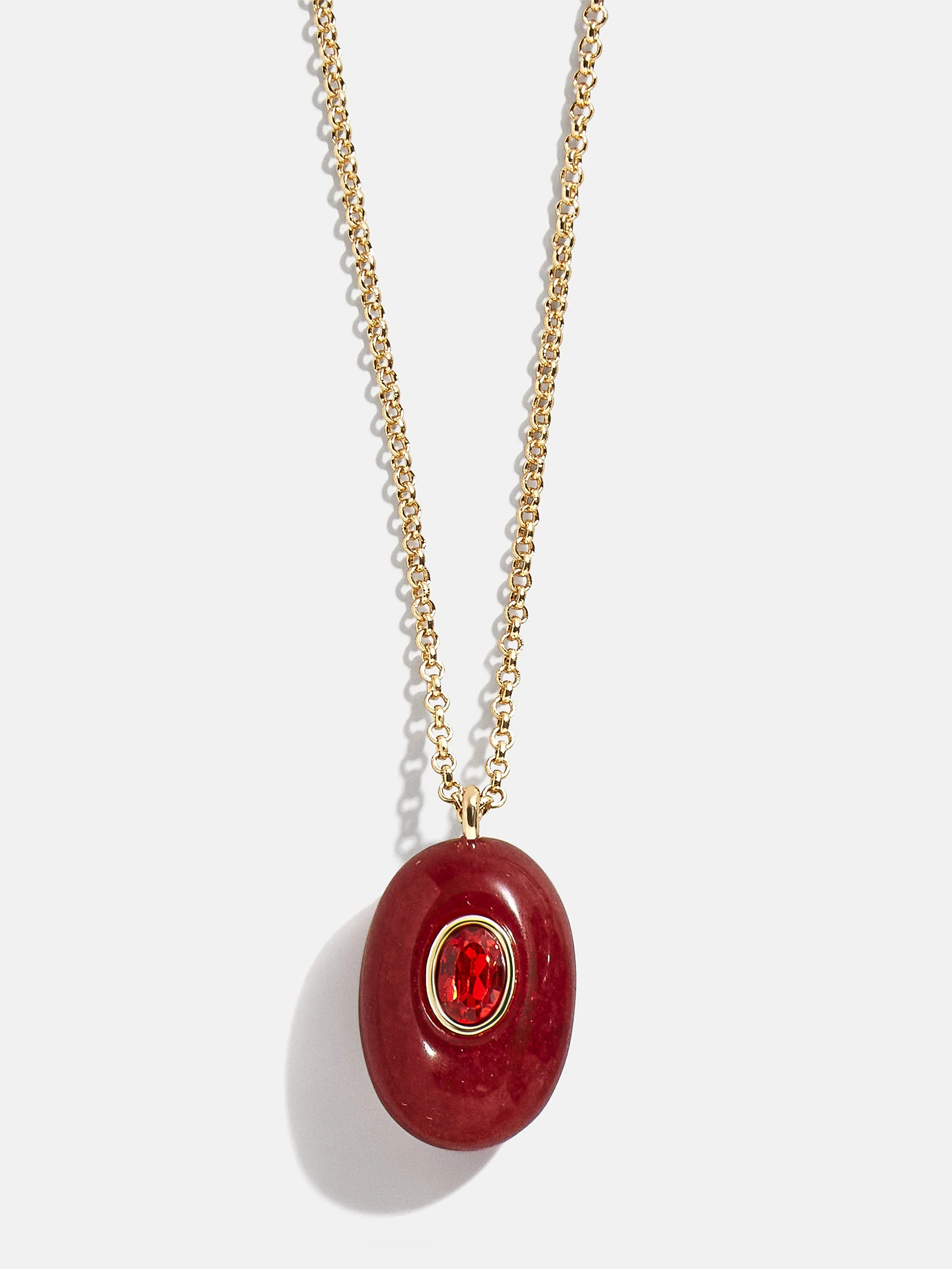 Aura Semi-Precious Pendant Necklace - Red | BaubleBar (US)