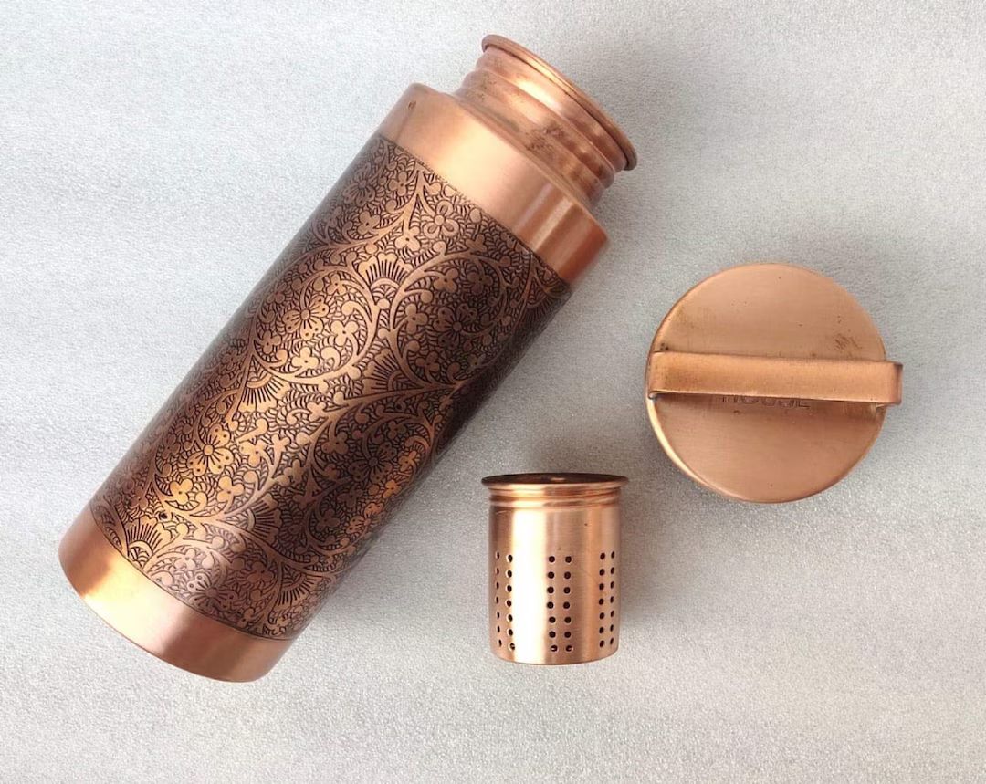 Designer Food Grade Pure Copper Water Bottle Infuser Included - Etsy | Etsy (US)