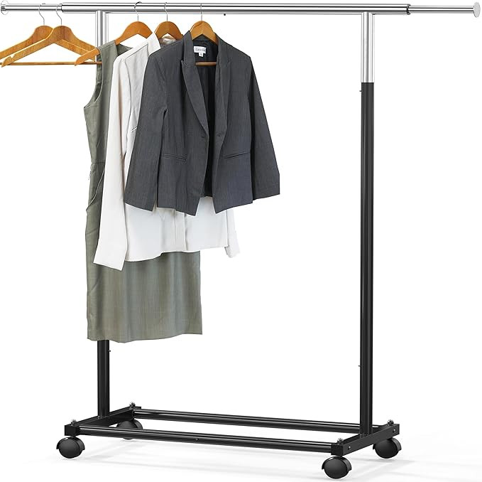 Simple Houseware Standard Rod Garment Rack, Black | Amazon (US)