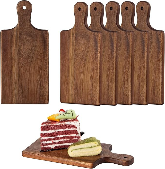 6 Pcs Personalized Acacia Cutting Boards with Handle, Wood Chopping Serving Board Set Bulk, DIY E... | Amazon (US)