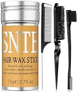 Slick Back Hair Brush, Wax Stick for Hair 4Pcs, Non-Greasy Hair Wax Stick for Flyaways & Wigs Hai... | Amazon (US)