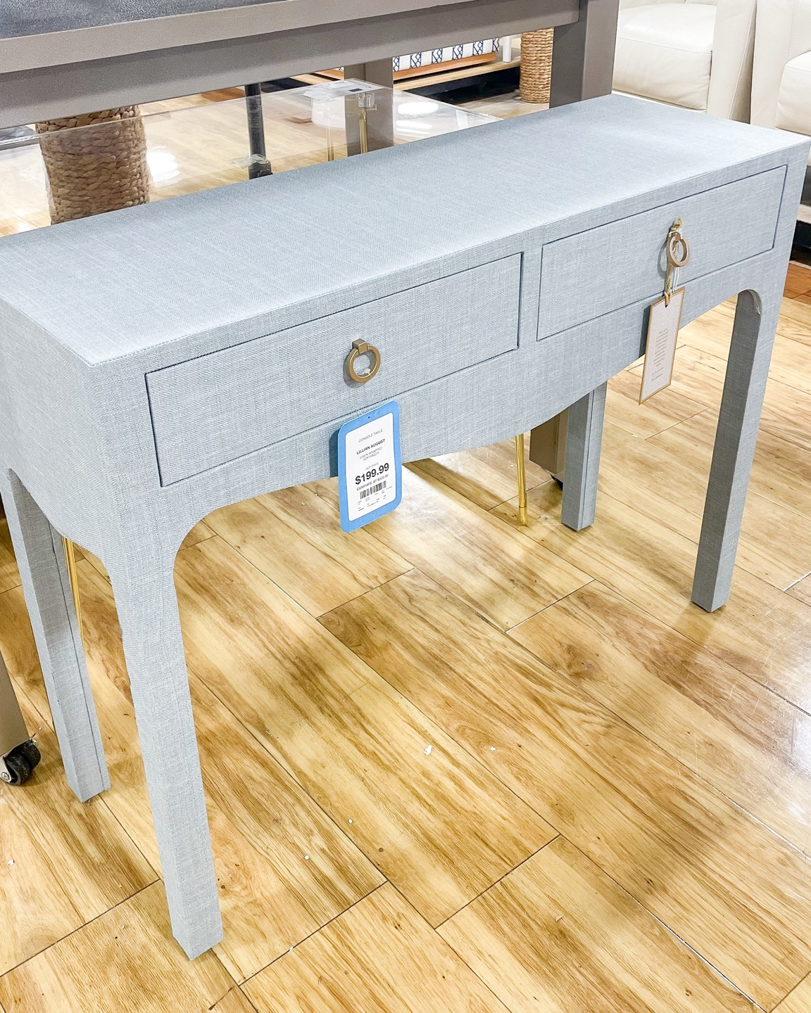 Blue Linen console 

#LTKHome #LTKSaleAlert #LTKStyleTip