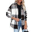 Beaully Women's 2024 Fall Clothes Plaid Shacket Jacket Long Sleeve Button Down Flannel Shirts Fas... | Amazon (US)