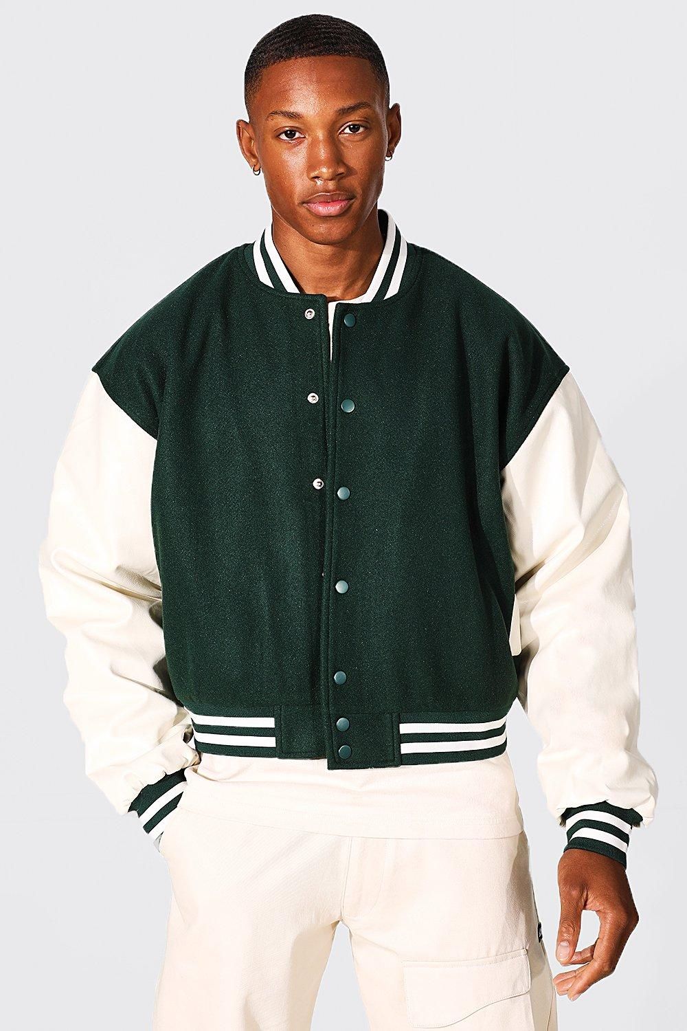 Boxy Bomber With Sports Rib | boohooMAN (US & CA)