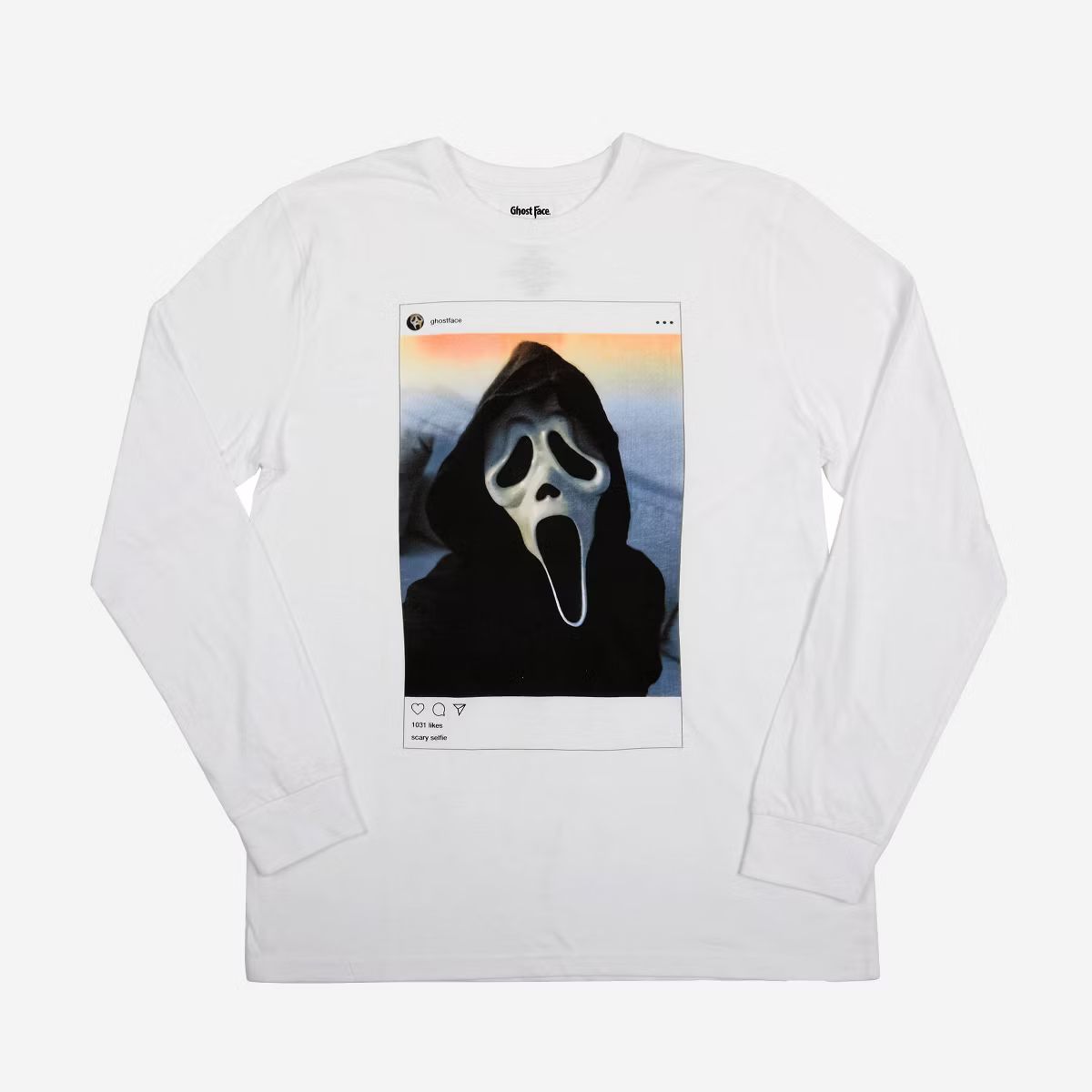 Men's Ghostface Scream Long Sleeve Graphic T-Shirt - White | Target