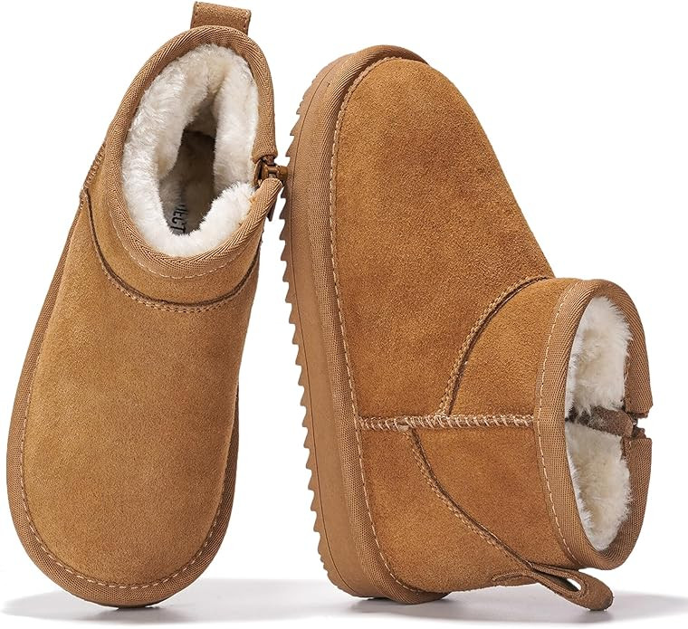 Project Cloud Genuine Leather Girls Boots – Lightweight & Cozy Fur Ankle Boots with Memory Foam... | Amazon (US)