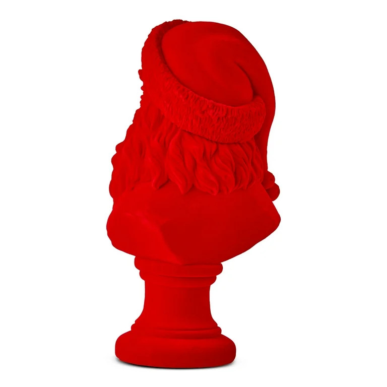Decoración de Mesa Navideña con Busto de Papá Noel Flocado, Rojo, 8", de Holiday Time | Walmart (US)