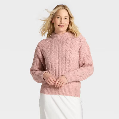 Women's Cabled Sweater - A New Day™ | Target