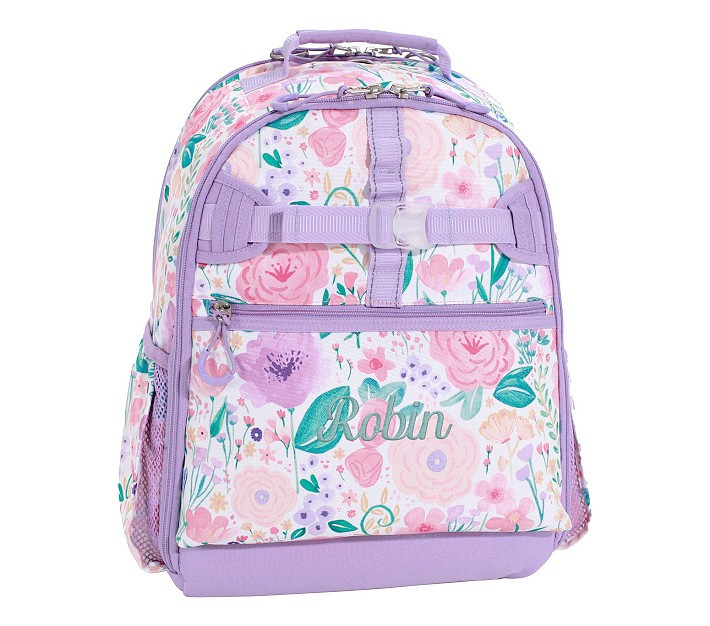Mackenzie Lavender Floral Blooms Adaptive Backpacks | Pottery Barn Kids