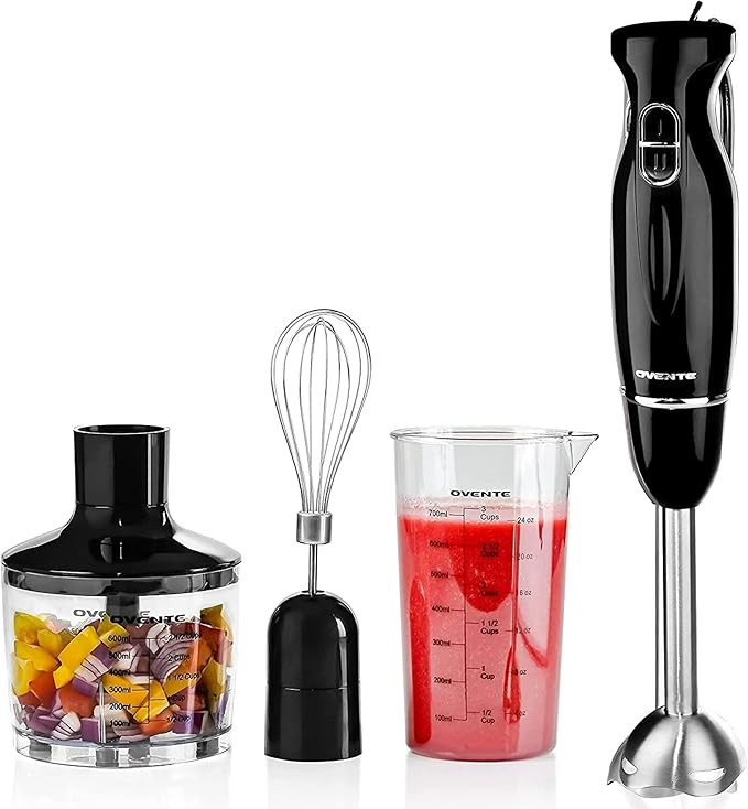 OVENTE Immersion Hand Blender, 300W Electric Handheld Portable Stick Mixer Set with 2 Mixing Spee... | Amazon (US)