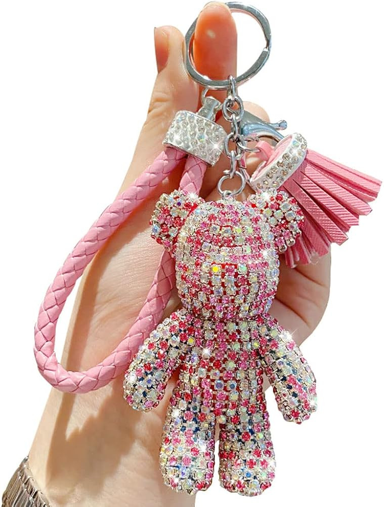 BONICI Creative Cool Diamond Bear Design Pendant Keychain Key-Chains Keyrings | Amazon (US)