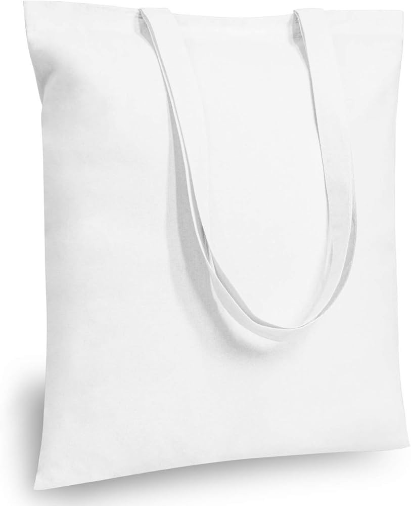 TOPDesign 5-Pack Economical 16"x15" White Cotton Tote Bag, Lightweight Medium Reusable Grocery Sh... | Amazon (US)