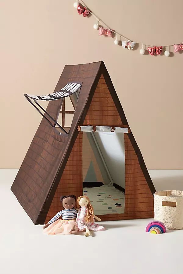 A-Frame Cabin Play Tent By Wonder & Wise by Asweets in Brown | Anthropologie (US)