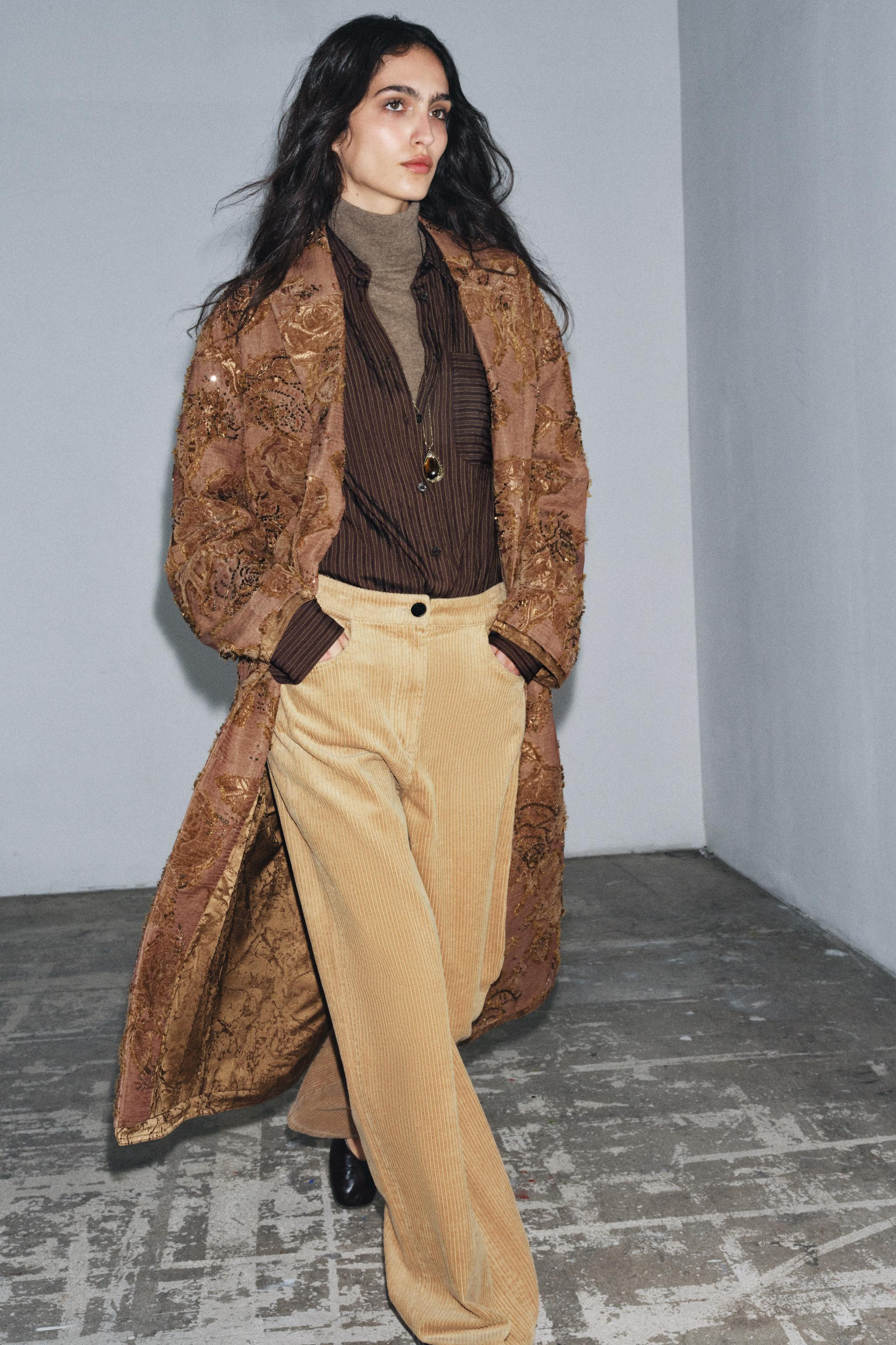 ZW COLLECTION LIMITED EDITION EMBROIDERED LONG COAT | Zara US