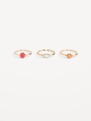 Gold-Plated Stone Ring 3-Pack for Women | Old Navy (US)