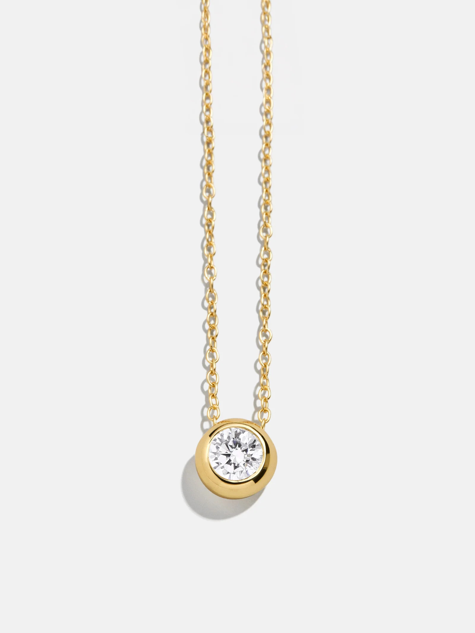 18K Gold Birthstone Pendant Necklace - Crystal | BaubleBar