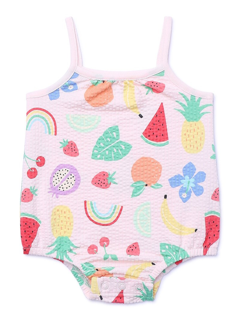Garanimals Baby Girl Print Seerseucker Knit Cami Bodysuit, Sizes 0-24 Months | Walmart (US)